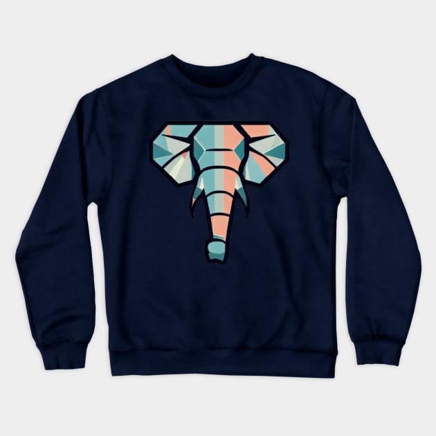 Elegant Geometric Elephant: A Timeless Artwork for Animal Lovers Crewneck Sweatshirt by juanselm